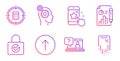 Star rating, Password encryption and Faq icons set. Swipe up, Thoughts and Calculator target signs. Vector