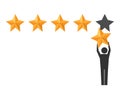 Star rating. Positive review. Vector illustration.