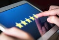 5 star rating or review in survey, poll, questionnaire or customer satisfaction research. Royalty Free Stock Photo
