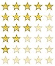 Star rating for 0 - 5 stars. Best rating