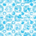 Star ray blue white snowflake seamless pattern Royalty Free Stock Photo