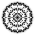 Star with rays white in space isolated, vector, black and white