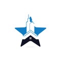 Star Real estate vector logo design. Building and star logo design.