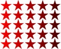 Star.Red And Blue stars set.Red And Black Color Gradation In stars.