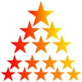 Star.Red And Orange stars set.Red And Black Color Gradation In stars.