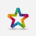 Star ribbon symbol in rainbow gradient colors