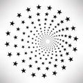 Star round elements, halftone rays isolated on white background. Black logo. Royalty Free Stock Photo