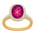 Star ruby golden ring