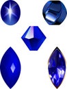 Star Sapphire, bead and gem vector illustrations. Royalty Free Stock Photo