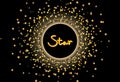 Star scatter glitter confetti brush frame banner template astronomy celebration party concept abstract background texture vector Royalty Free Stock Photo