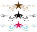 Star scroll border - vector illustraration Royalty Free Stock Photo