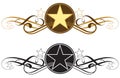 Star scroll border - western type vector illustraration Royalty Free Stock Photo