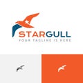 Star Seagull Bird Flying Transportation Delivery Travel Nature Logo