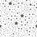 Star seamless pattern. Black and white retro background. Chaotic elements. Abstract geometric shape texture. Effect of Royalty Free Stock Photo