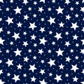 Star seamless pattern. Repeated random stars patterns. Blue bling background. Repeating sparkle texture for design prints. Simple Royalty Free Stock Photo