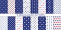 Star seamless pattern. Vector illustration.  Geometric navy blue, red textures Royalty Free Stock Photo