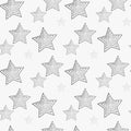 Star seamless pattern. White and grey retro background. Chaotic elements. Abstract geometric shape texture. Effect of sky. Design Royalty Free Stock Photo