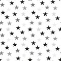 Star seamless pattern. White and grey retro background. Chaotic elements. Abstract geometric shape texture. Effect of Royalty Free Stock Photo