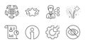 Star, Seo gear and Third party icons set. Not looking, Report and Fireworks signs. Eco organic, Info symbols. Vector