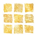 Set of nine golden paint glittering square backdrops