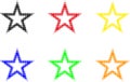 Star set, stars of different colors Royalty Free Stock Photo