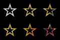 Star set, stars of different colors Royalty Free Stock Photo
