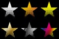 Star set, stars of different colors Royalty Free Stock Photo