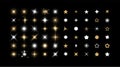 Star. Set of stars effect design, simple flat, and light sparkle twinkle symbol. Magic particle effect. Shine icon elements. Royalty Free Stock Photo