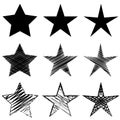 Star element set - Vector icon collection, illustration Royalty Free Stock Photo