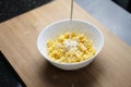 Star Shape Cereal for Breakfast on a White Bowl Royalty Free Stock Photo