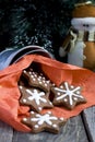 Star shape Christmas chocolate Cookie Royalty Free Stock Photo