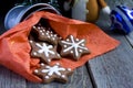 Star shape Christmas chocolate Cookie Royalty Free Stock Photo