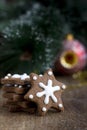 Star shape Christmas chocolate Cookie Royalty Free Stock Photo