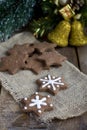 Star shape Christmas chocolate gingerbread Cookie Royalty Free Stock Photo