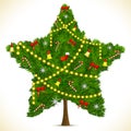 Star shape Christmas Tree Royalty Free Stock Photo