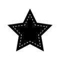 Star shape with dotted stitches. Empty tag, patch, sticker, text box, price label, promo code badge isolated on white Royalty Free Stock Photo