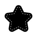 Star shape with dotted stitches line. Empty tag, patch, sticker, price label, promo code badge isolated on white Royalty Free Stock Photo