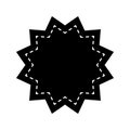 Star shape with dotted stitches line. Empty tag, patch, sticker, text box, price label, promo code badge isolated on