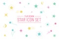 Star Shape Icon Set - Colorful Different Vector Illustrations Isolated On White Background Royalty Free Stock Photo