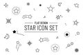 Star Shape Icon Set - Different Vector Illustrations Isolated On White Background Royalty Free Stock Photo