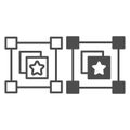 Star shape on a layer of square line and solid icon, osint analytics concept. Vector graphics. Overview without Royalty Free Stock Photo