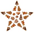 Star shape made of cookies Royalty Free Stock Photo