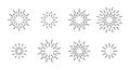 Star shape outline fireworks explosion pattern set