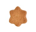 Star shaped baked chocolate gingerbread cookie isolated on white background Royalty Free Stock Photo