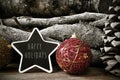 Star-shaped chalkboard with the text happy holidays Royalty Free Stock Photo