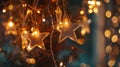 The Star Shaped Christmas Lights.AI generated image Royalty Free Stock Photo