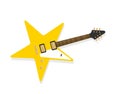 Star shaped electric guitar, rockstar symbol concept