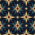 Star shaped geometric seamless pattern with art deco elements and Christmas holiday mood Royalty Free Stock Photo