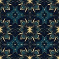 Star shaped geometric seamless pattern with art deco elements and Christmas holiday mood Royalty Free Stock Photo