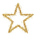 Star Shaped Golden Confetti Stars on White Background